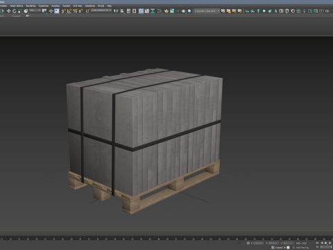 Concrete Slabs On Wooden Pallet 3D Модель