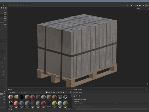 Concrete Slabs On Wooden Pallet 3D Модель