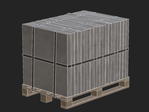 Concrete Slabs On Wooden Pallet 3D Модель