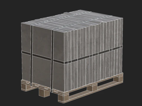 Concrete Slabs On Wooden Pallet 3D Model