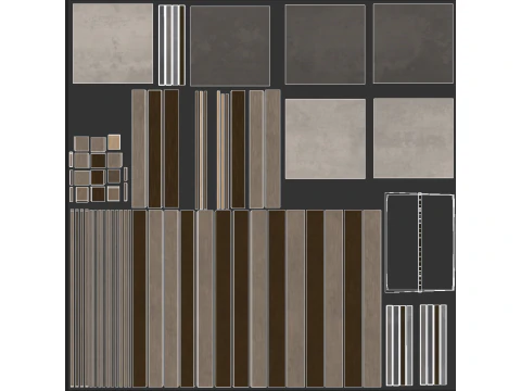 Concrete Slabs On Wooden Pallet 3D Model