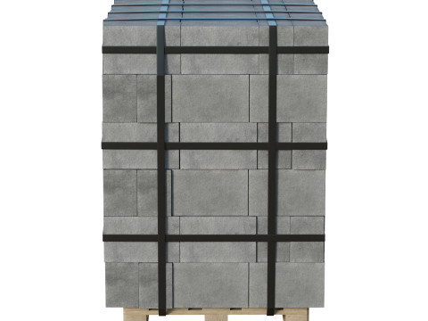 Concrete Blocks On Wood Pallet Modèle 3D