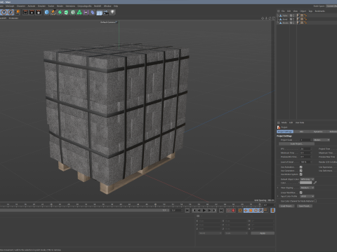 Concrete Blocks On Wood Pallet Modèle 3D