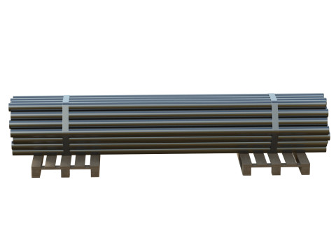 Steel Bars On Pallet 3Dモデル