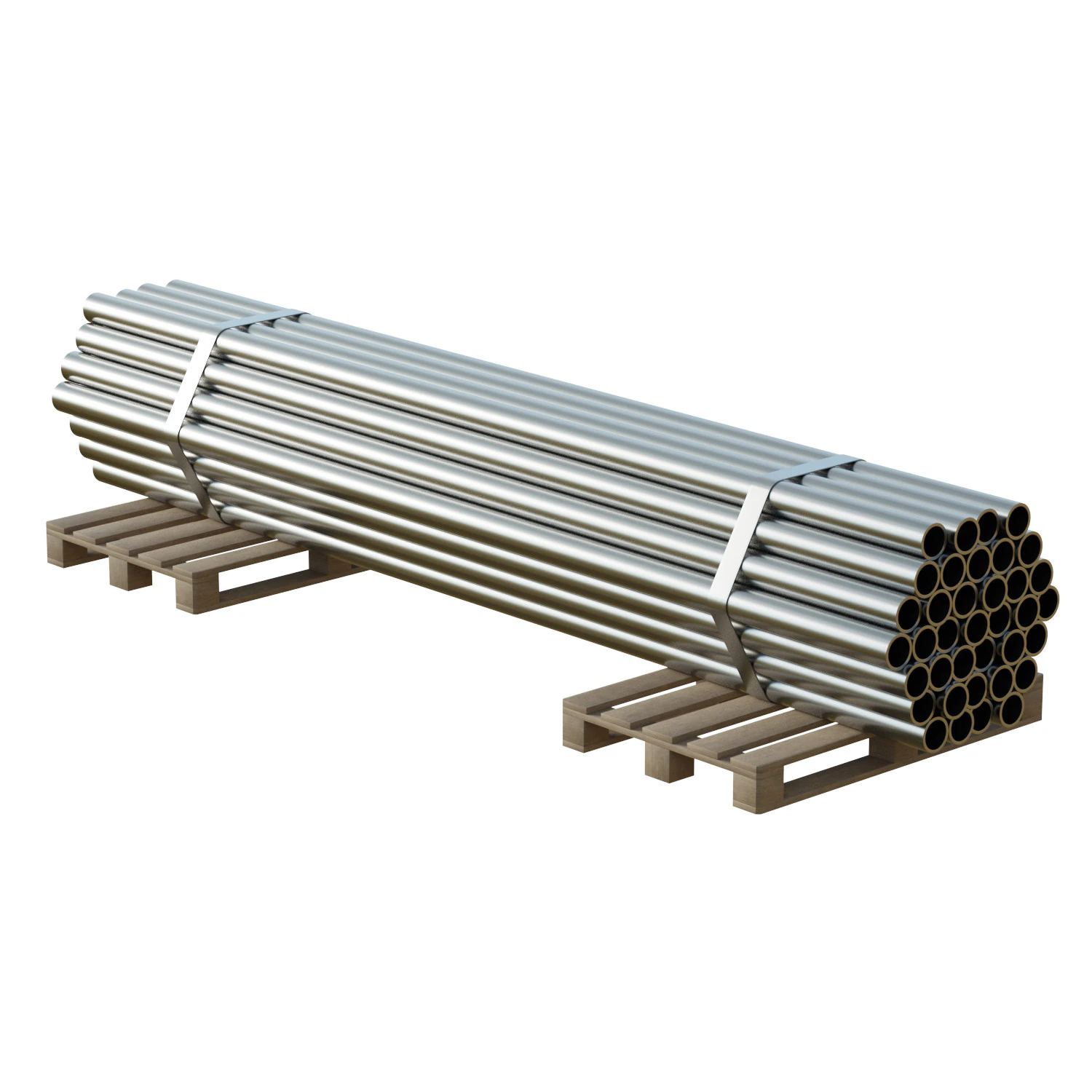 Steel Bars On Pallet 3D Model .c4d .max .obj .3ds .fbx .stl .blend 