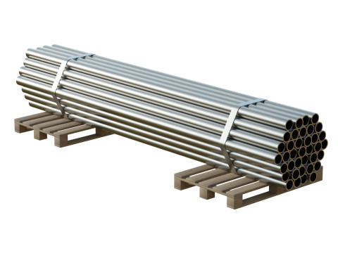 Steel Bars On Pallet Modelo 3D