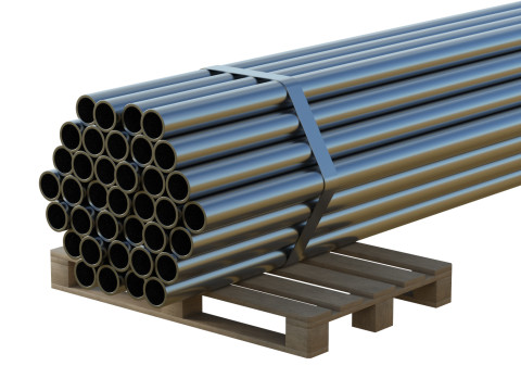 Steel Bars On Pallet 3Dモデル