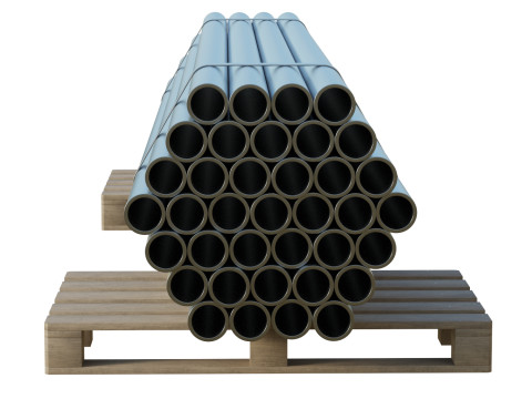 Steel Bars On Pallet 3Dモデル