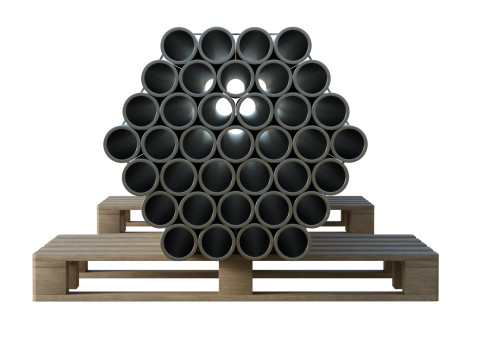 Steel Bars On Pallet 3Dモデル