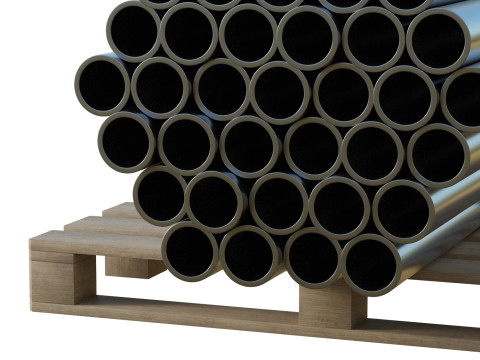 Steel Bars On Pallet 3Dモデル