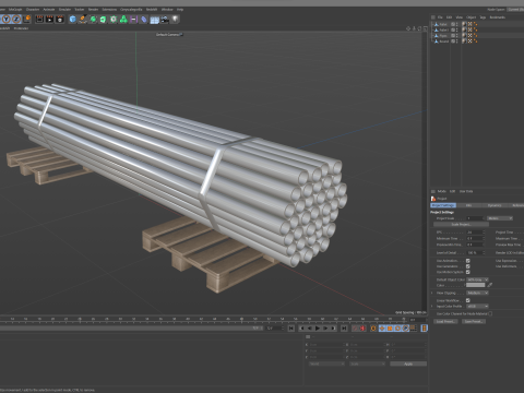 Steel Bars On Pallet 3Dモデル