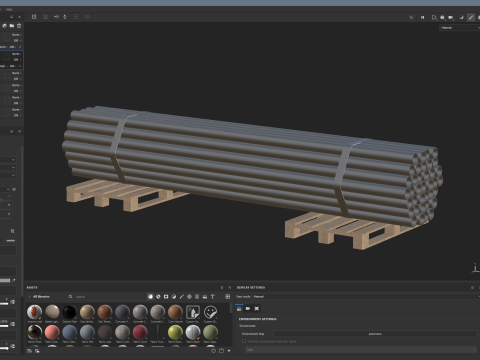 Steel Bars On Pallet 3Dモデル