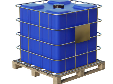 Plastic Water Tank On Pallet 3D मॉडल