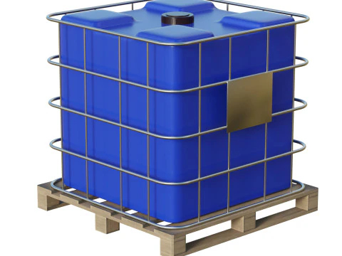 Plastic Water Tank On Pallet 3D Model