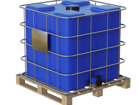 Plastic Water Tank On Pallet 3D Model