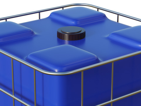 Plastic Water Tank On Pallet 3D मॉडल