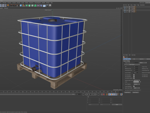 Plastic Water Tank On Pallet 3D मॉडल