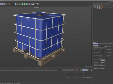 Plastic Water Tank On Pallet 3D Model