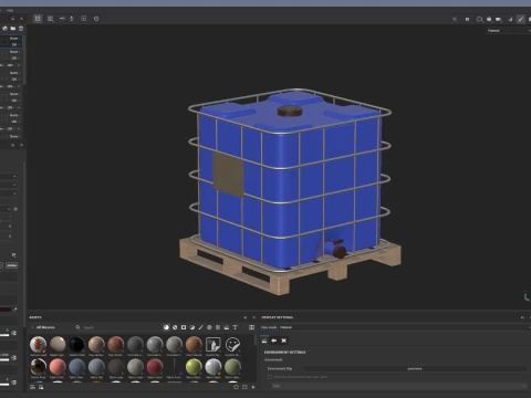 Plastic Water Tank On Pallet 3D Model