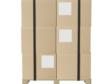 Scatole Di Cartone Su Pallet Modello 3D