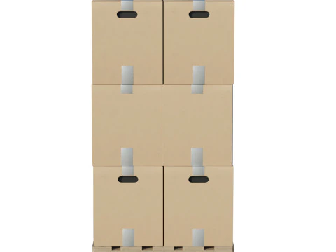 Scatole Di Cartone Su Pallet Modello 3D