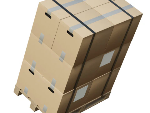 Scatole Di Cartone Su Pallet Modello 3D