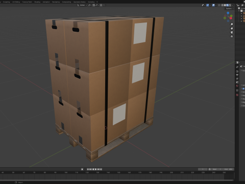 Cardboard Boxes On Pallet 3D Model