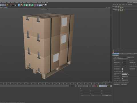 Cardboard Boxes On Pallet 3D Model