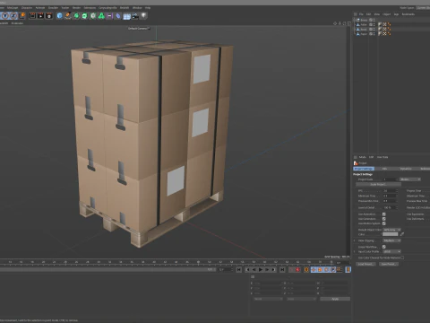 Scatole Di Cartone Su Pallet Modello 3D
