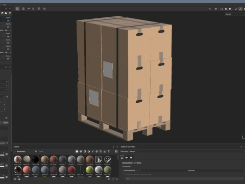 Scatole Di Cartone Su Pallet Modello 3D