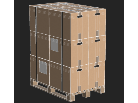 Cardboard Boxes On Pallet 3D Model