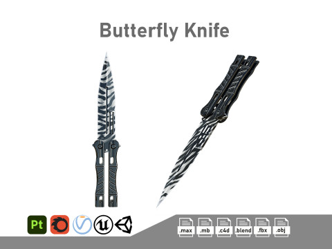 Butterfly Knife Modello 3D