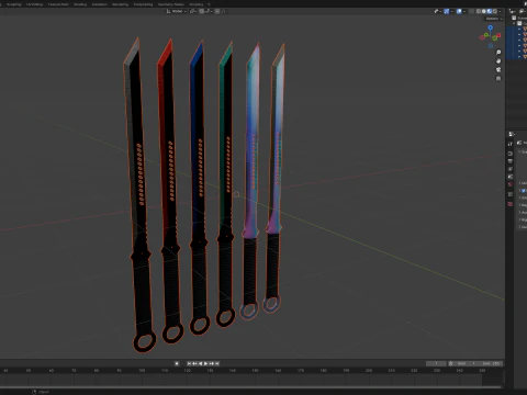 Spada tattica Modello 3D