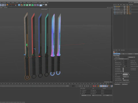 Spada tattica Modello 3D
