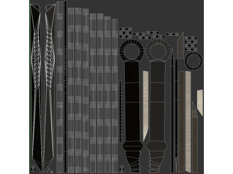 Spada tattica Modello 3D