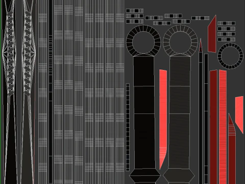 Spada tattica Modello 3D