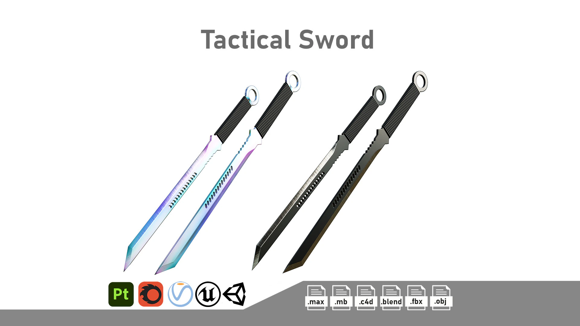 Spada tattica Modello 3D .c4d .max .obj .3ds .fbx .stl .blend 