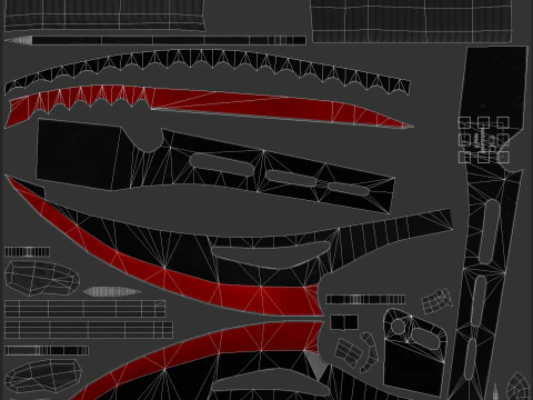 Spada fantasy tattica Snake Eye Modello 3D