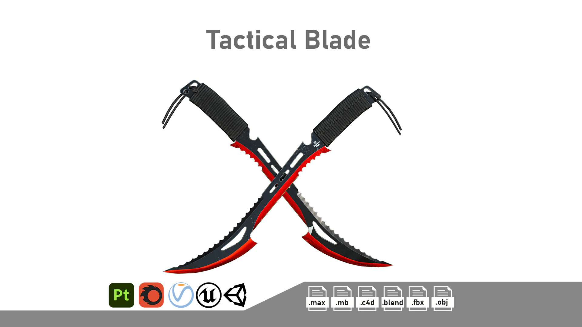 Spada fantasy tattica Snake Eye Modello 3D .c4d .max .obj .3ds .fbx .stl .blend