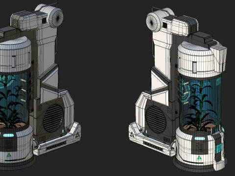 Sci-Fi Plant Container 3D Model