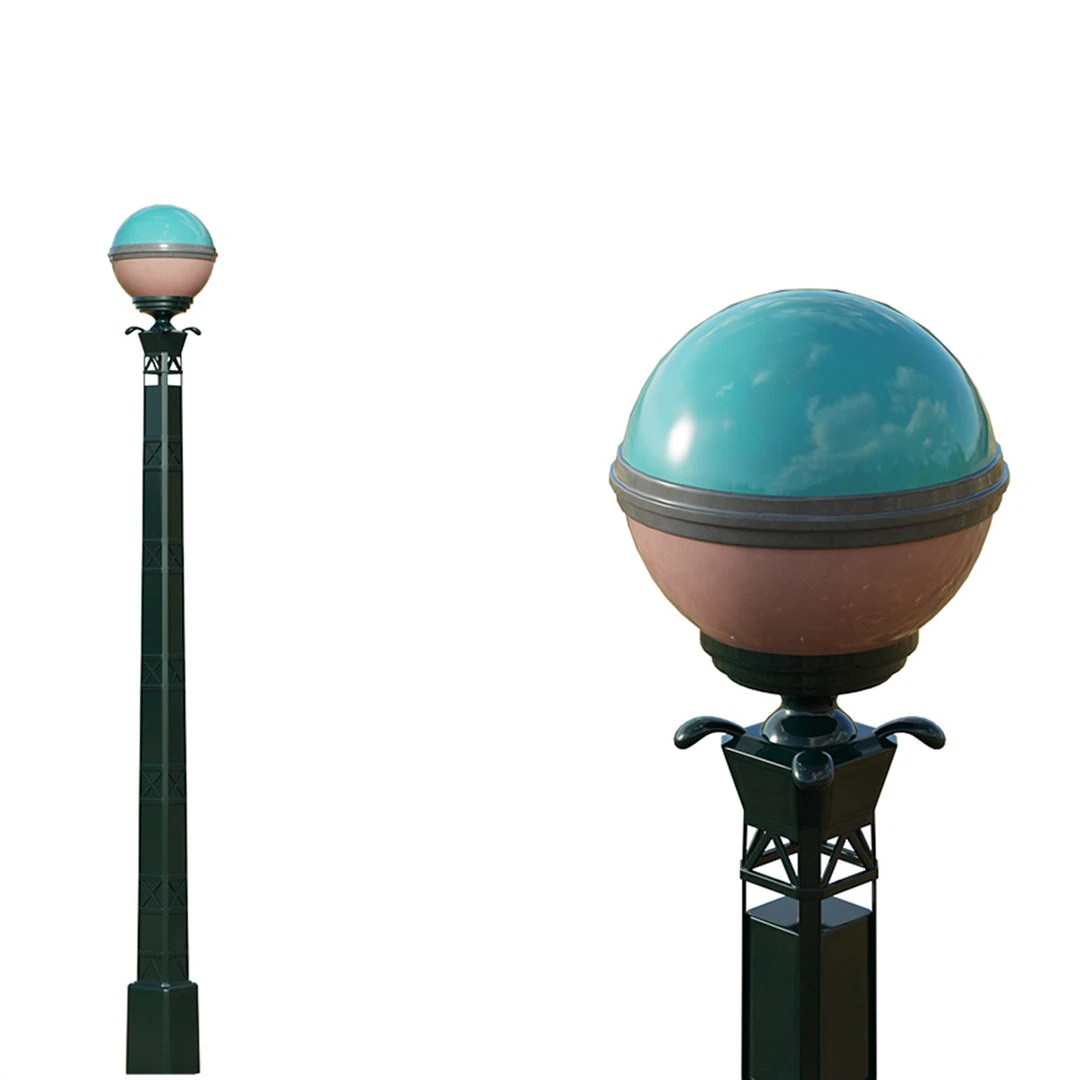 Lamp Post 02 3D Model .c4d .max .obj .3ds .fbx .stl .blend 