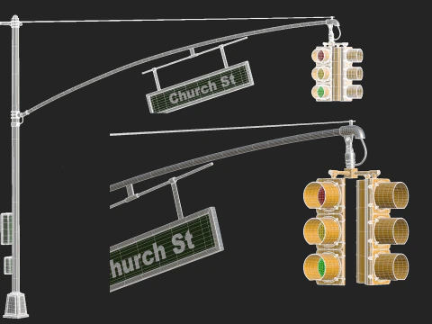 Traffic Light 01 3D Model
