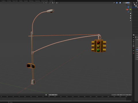 신호등 04 3D 모델