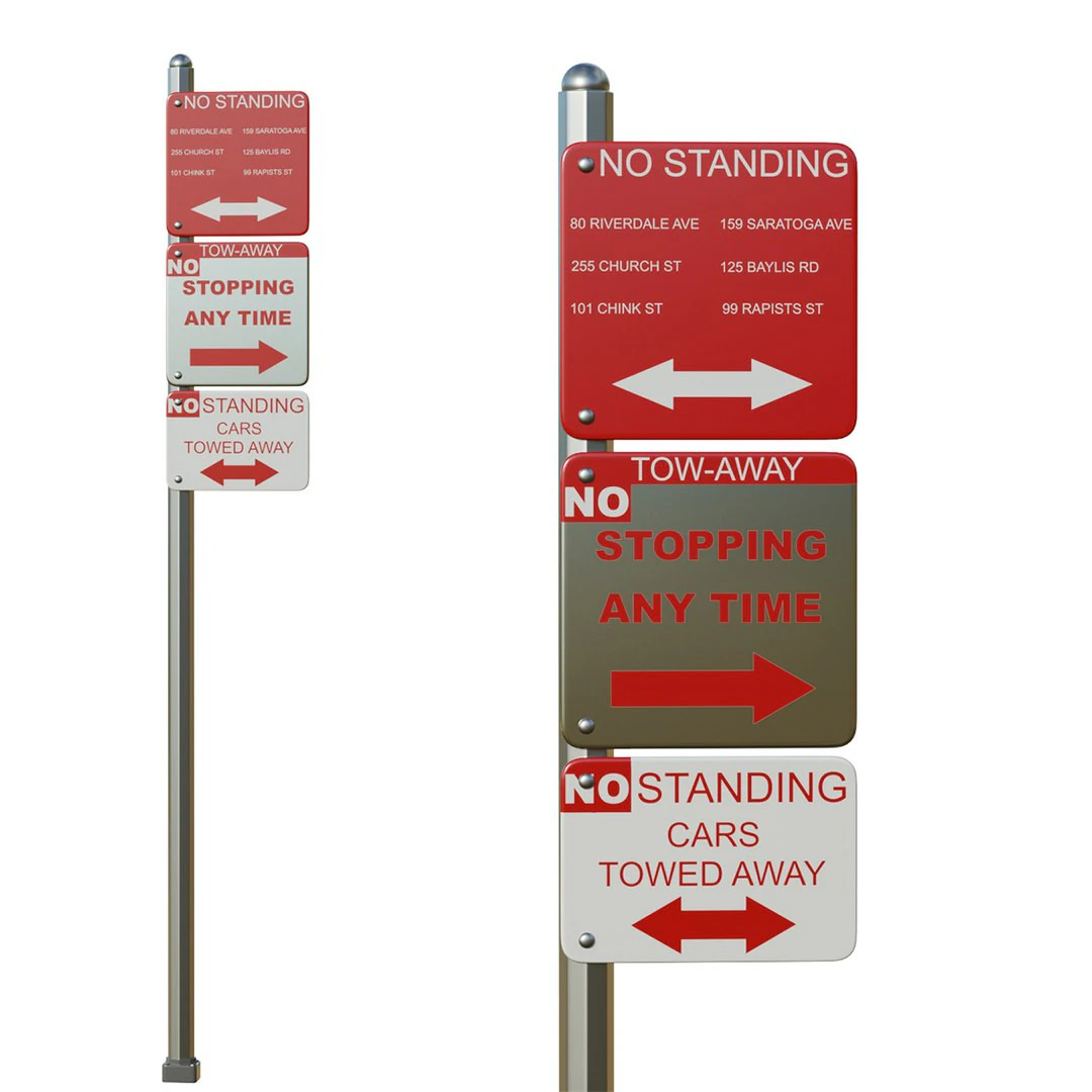 Segnale stradale 02 Modello 3D .c4d .max .obj .3ds .fbx .stl .blend