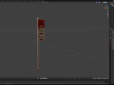 Segnale stradale 02 Modello 3D