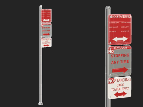 Segnale stradale 02 Modello 3D