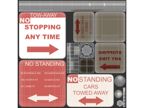 Segnale stradale 02 Modello 3D