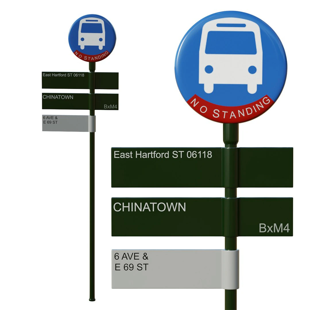 Segnale stradale 03 Modello 3D .c4d .max .obj .3ds .fbx .stl .blend 