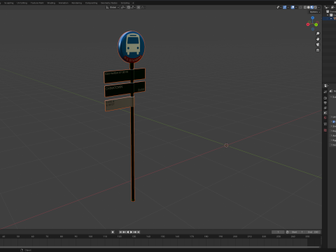Traffic Sign 03 3D Model