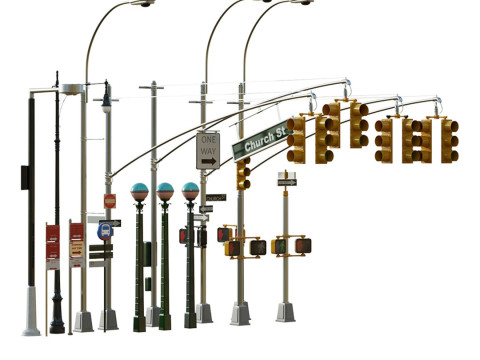 Traffic Lights and signs Collection Modelo 3D